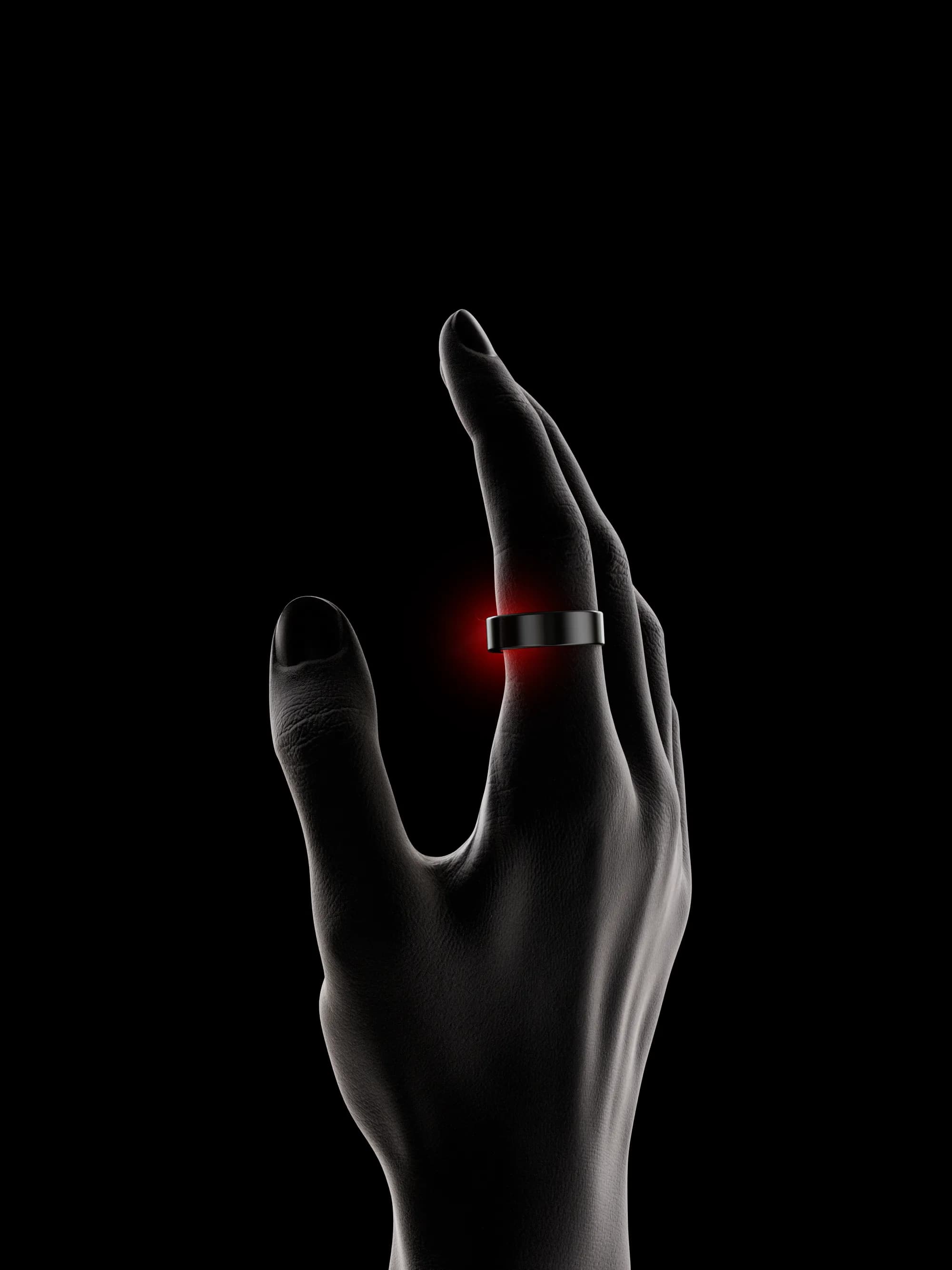 Omniq ring worn on hand